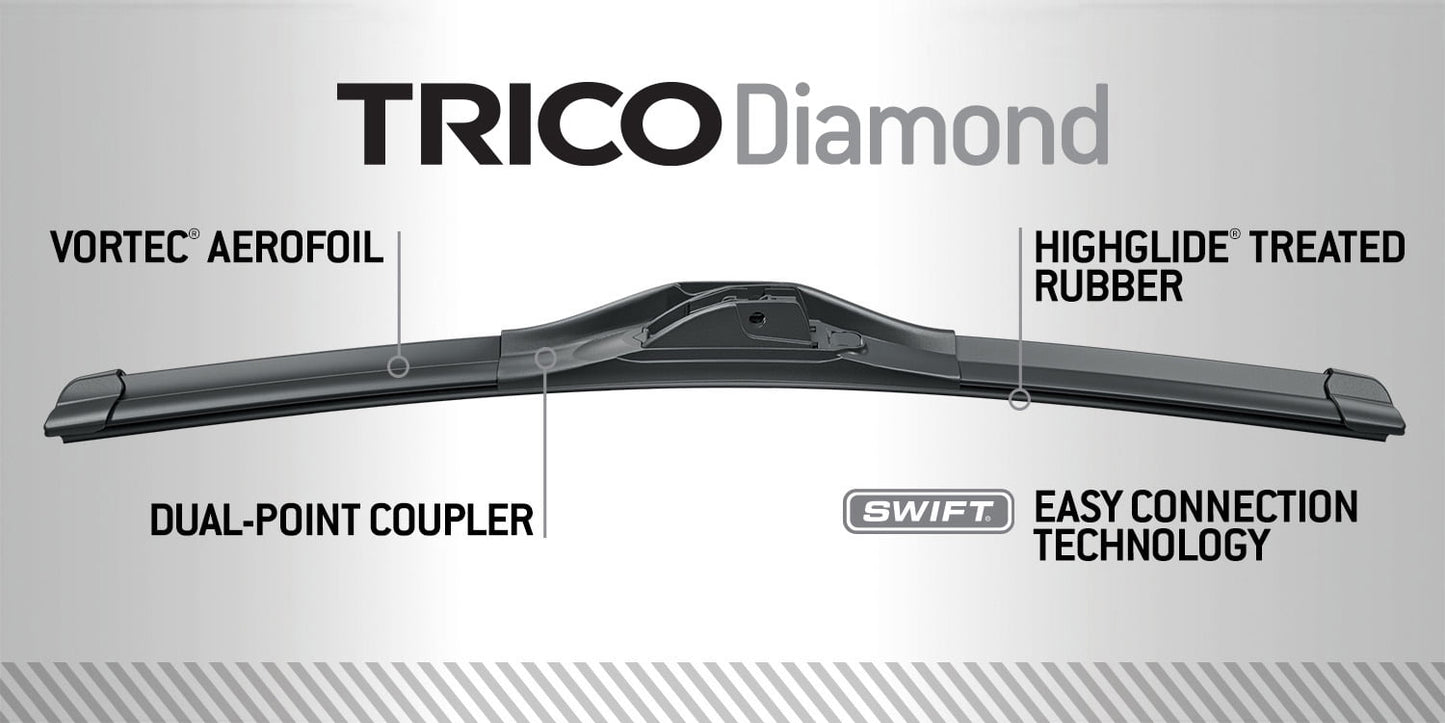 Versatile TRICO Diamond 2 Pack, Two 22" High Performance Replacement Windshield Wiper Blades (25-2222)