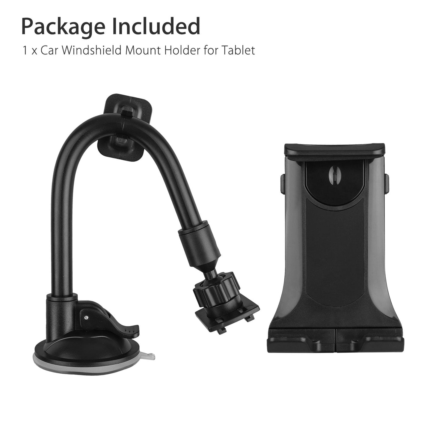 Versatile Tablet Car Mount Holder, TSV Long Arm Suction Cup Mount Stand Cradles for 4-12inch Tablet Cell Phone SUV Truck Vehicle Auto, Windshield Mount Holder, 360degree Rotating Hands-Free Navigation