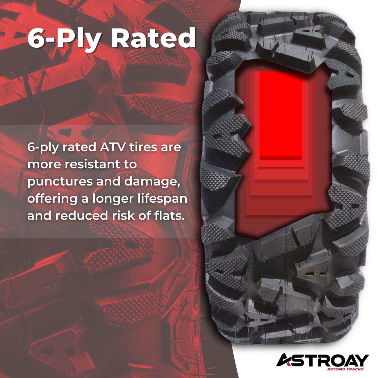 Classic 25 x 10 - 12 Astroay Knight Utility ATV/UTV Tire