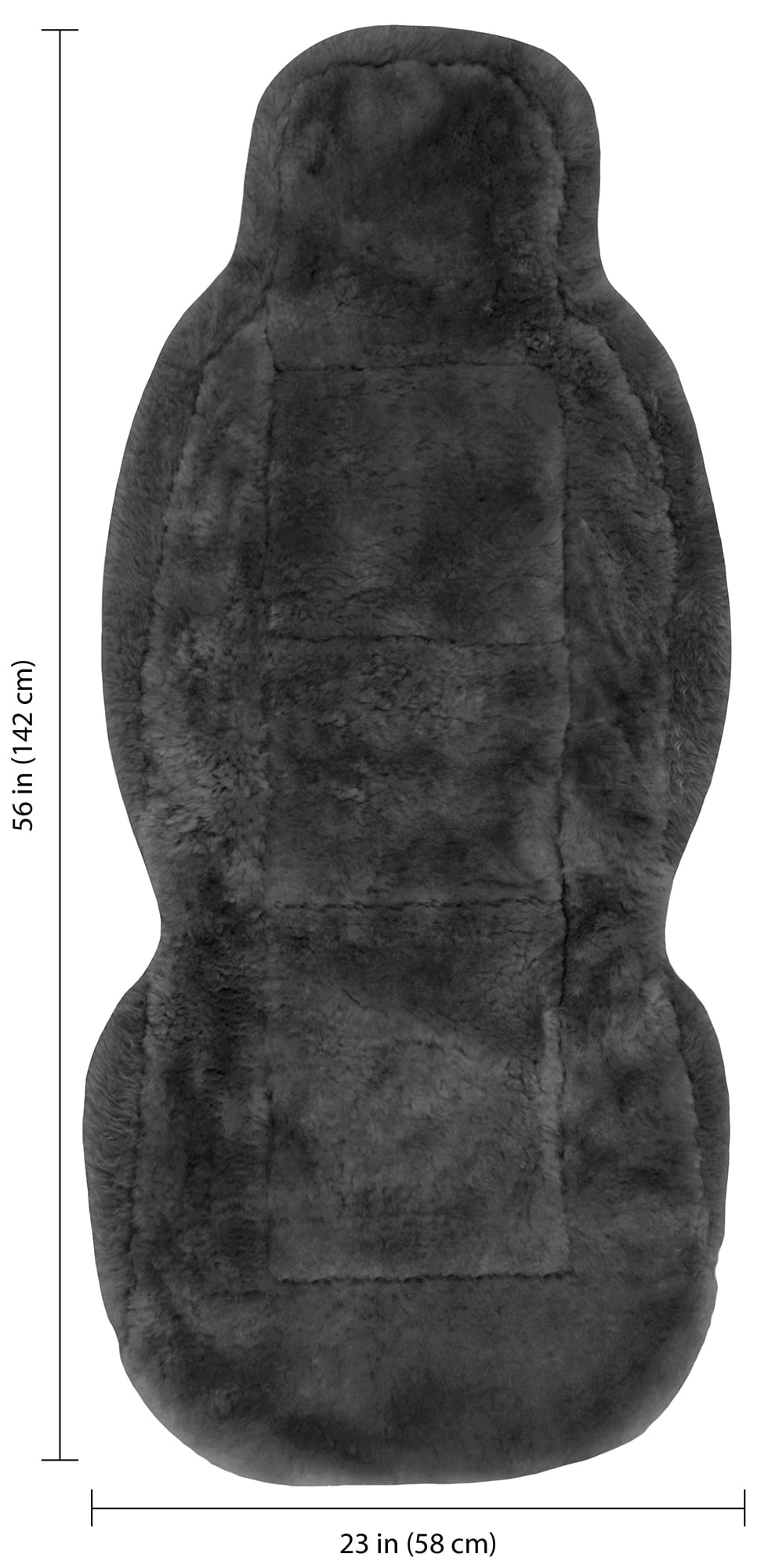 Versatile Eurow Sheepskin Seat Cover New XL Design Premium Pelt - Gray