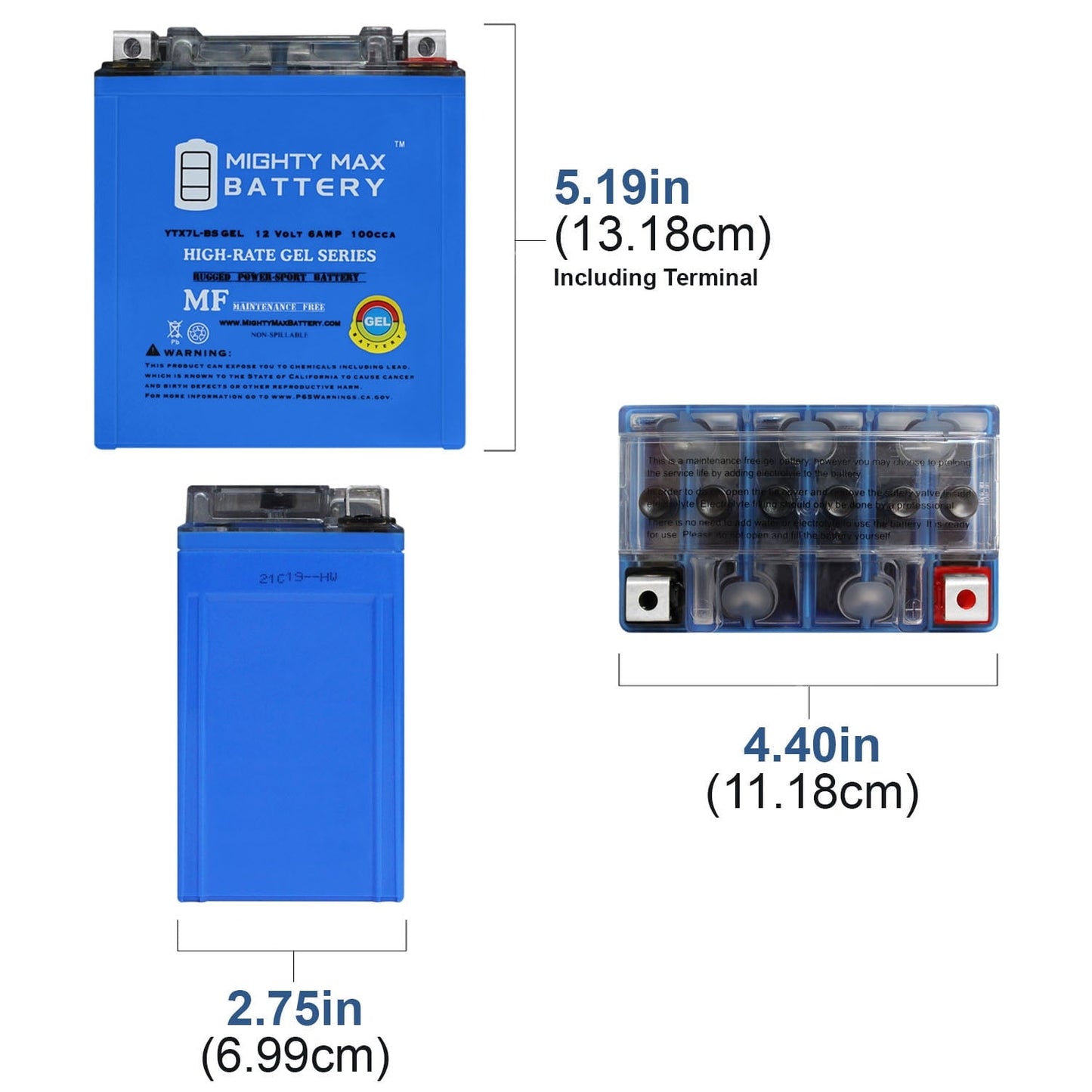 Classic 12V 6AH 100CCA Battery for Dirt Bike Quads ATV Scooter