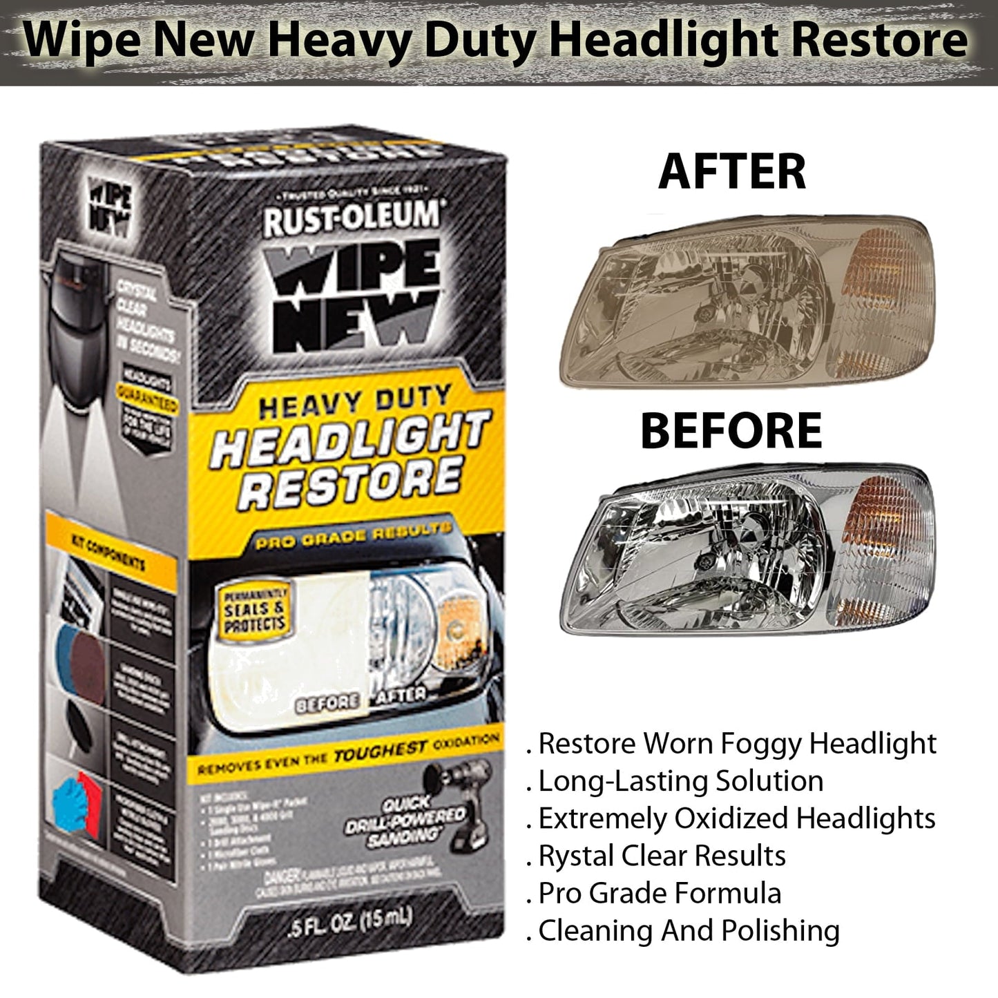 Versatile Wipe New Heavy Duty Headlight Restore