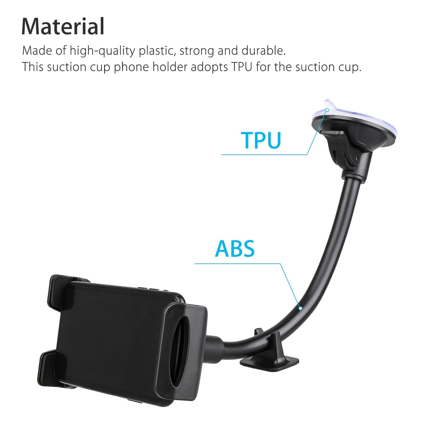 Versatile Tablet Car Mount Holder, TSV Long Arm Suction Cup Mount Stand Cradles for 4-12inch Tablet Cell Phone SUV Truck Vehicle Auto, Windshield Mount Holder, 360degree Rotating Hands-Free Navigation