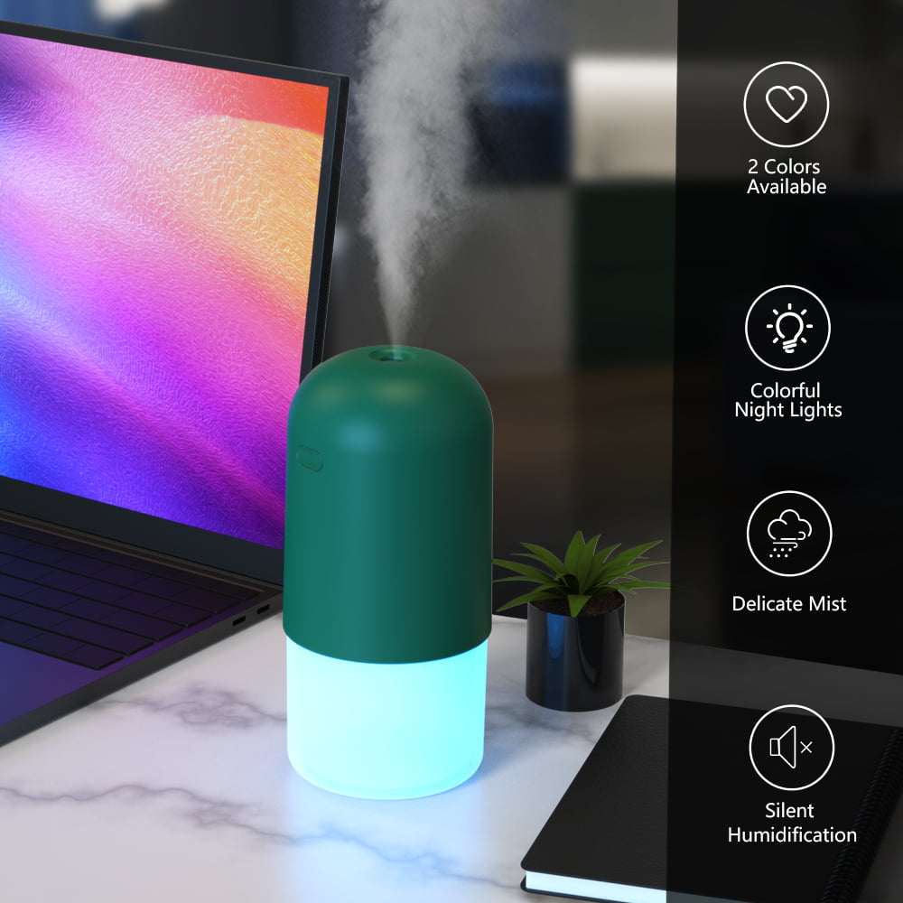 Classic RUXAN Portable Humidifier with USB Chargingï¼400ml Water Tank with Long Working Hours,Ultra Quiet 3-Spray Modes Cool Mist Humidifier Suitable for Office and Home