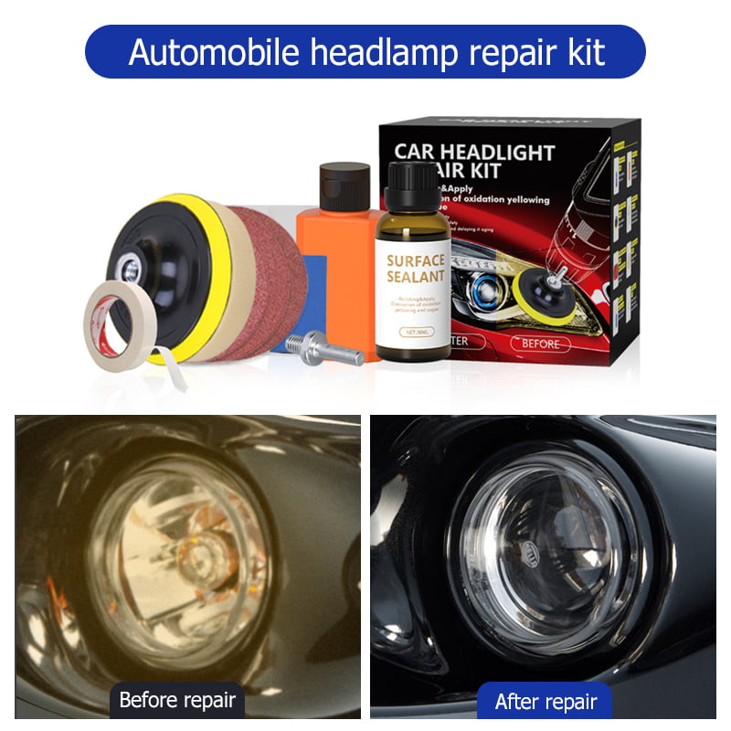 Versatile Car Headlamp Repair Tool Set Auto Headlight Restoration System Light Polisher