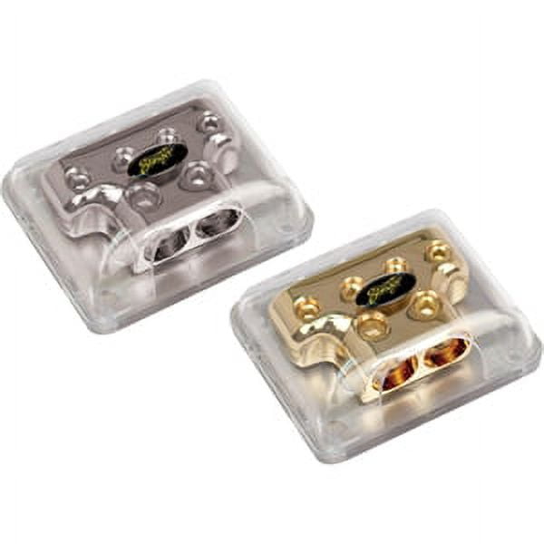 Classic Stinger SPD513 Chrome Distribution Block (2) 4 Gauge Inputs (4) 8 Gauge Outputs