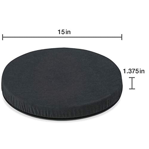 Versatile HealthSmart 360 Degree Swivel Seat Cushion, Chair Assist for Elderly, Swivel Seat Cushion for Car, Twisting Disc, Black, 15 Inches in Diameter