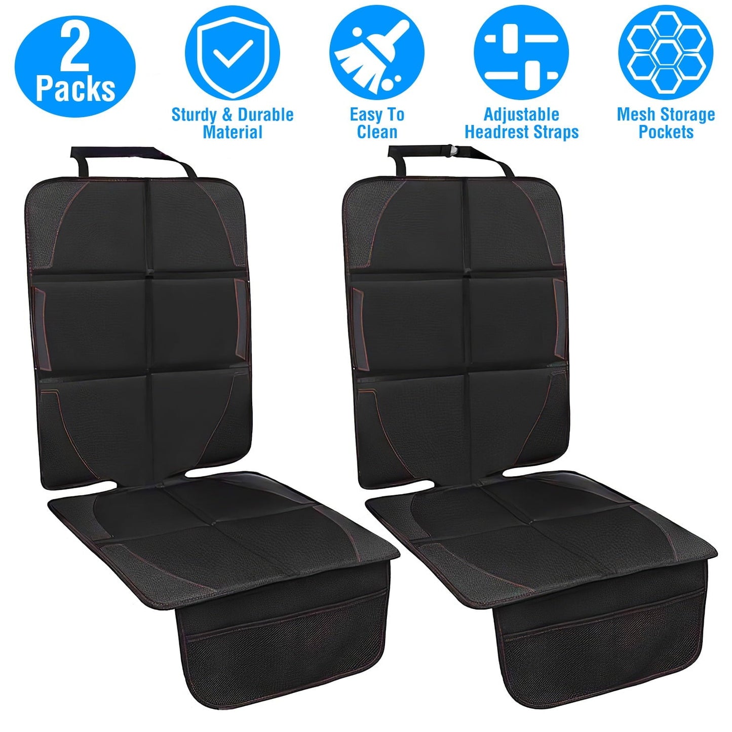 Versatile iMountek 2 Packs Protector with Thick Padding Protector Car Seat Car Seat Pad Car Seat Cushion