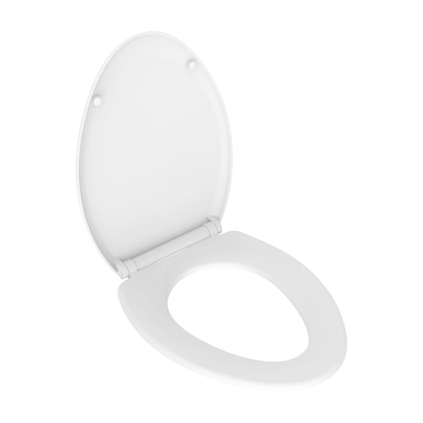 Versatile Mainstays Elongated Plastic Toilet Seat with Soft Close and Easy off in Daisy White