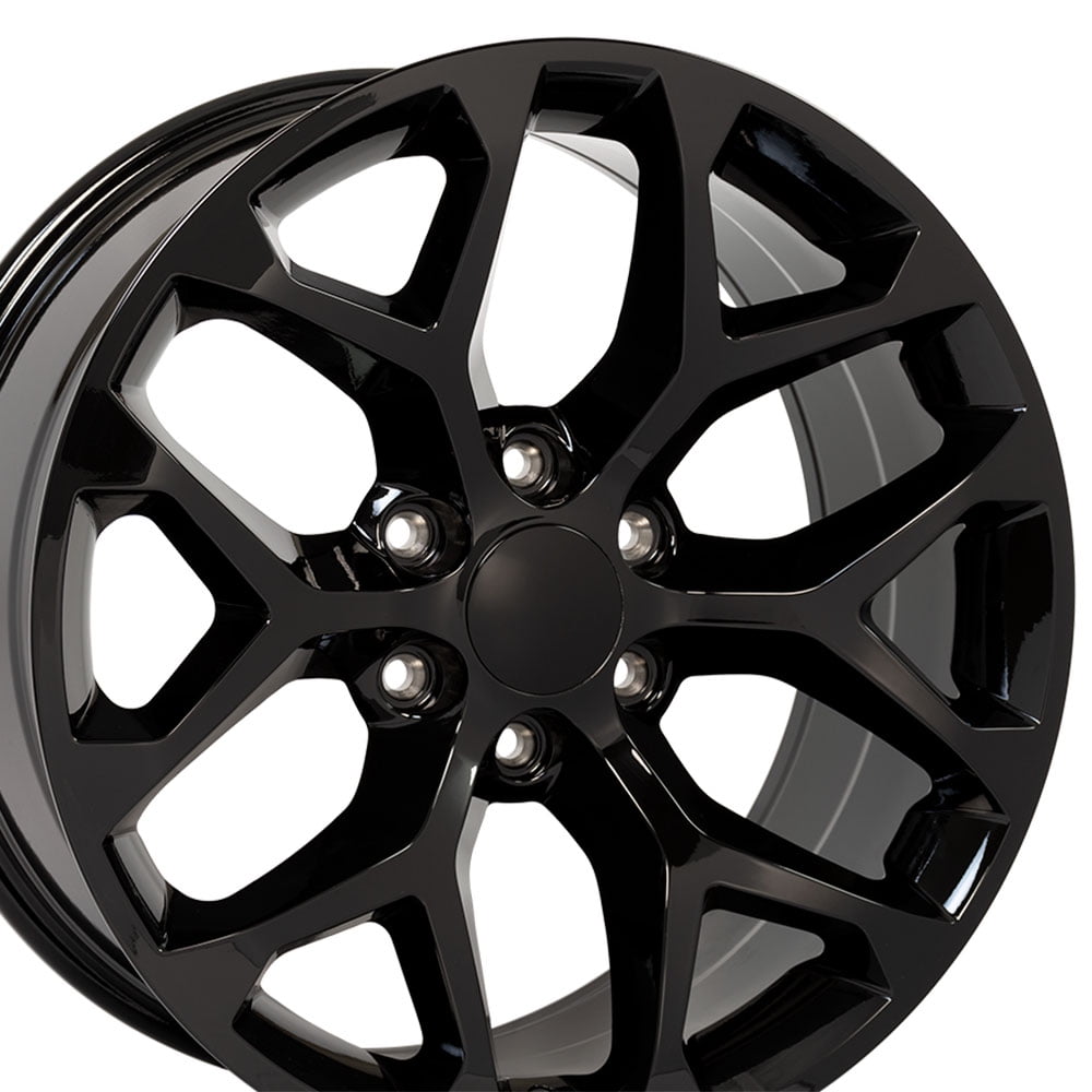 Classic 20" Replica Wheel CV98B Snowflake Fits Chevy Silverado Tahoe Rim 20x9 Black Wheel