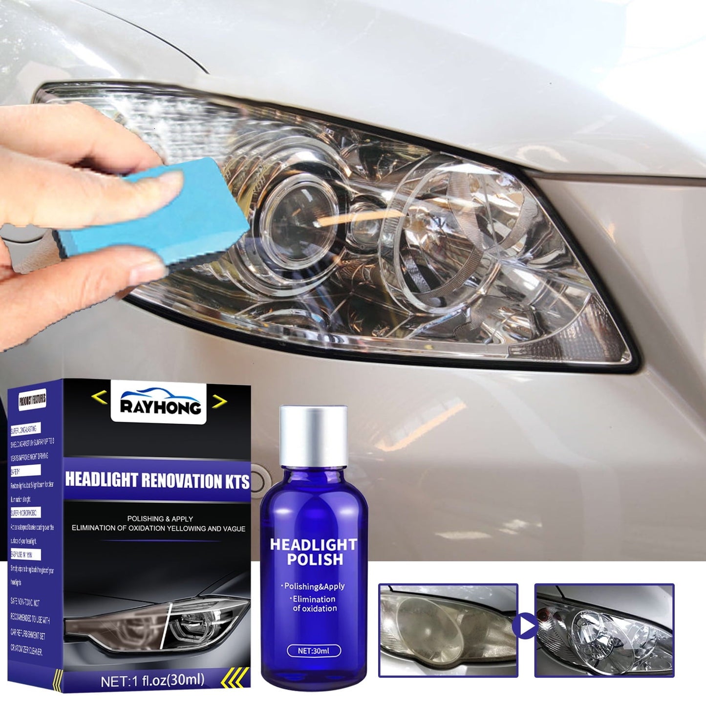 Classic Quick Headlight Clear Coat, Cleans and Prevents Lens Yellowing