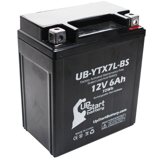 Classic UpStart Battery Replacement 2002 Honda CMX250C Rebel 250CC Factory Activated, Maintenance Free, Motorcycle Battery - 12V, 6Ah, UB-YTX7L-BS