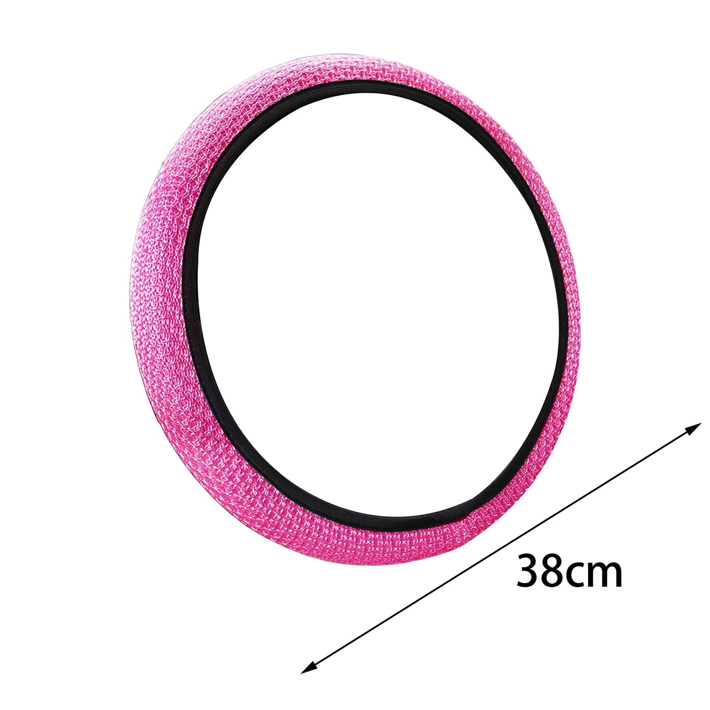 Versatile Happy Date Universal Vehicle Steering Wheel Cover, Ice Silk Breathable Microfiber Non-Slip, Warm in Winter and Cool in Summer, Steering Wheel Cover for Men and Women