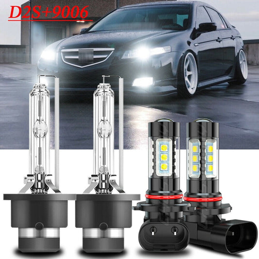 Classic For Acura TL 2004 2005 2006 Front HID Headlight High/Low Beam Fog Light 4ÃBulbs