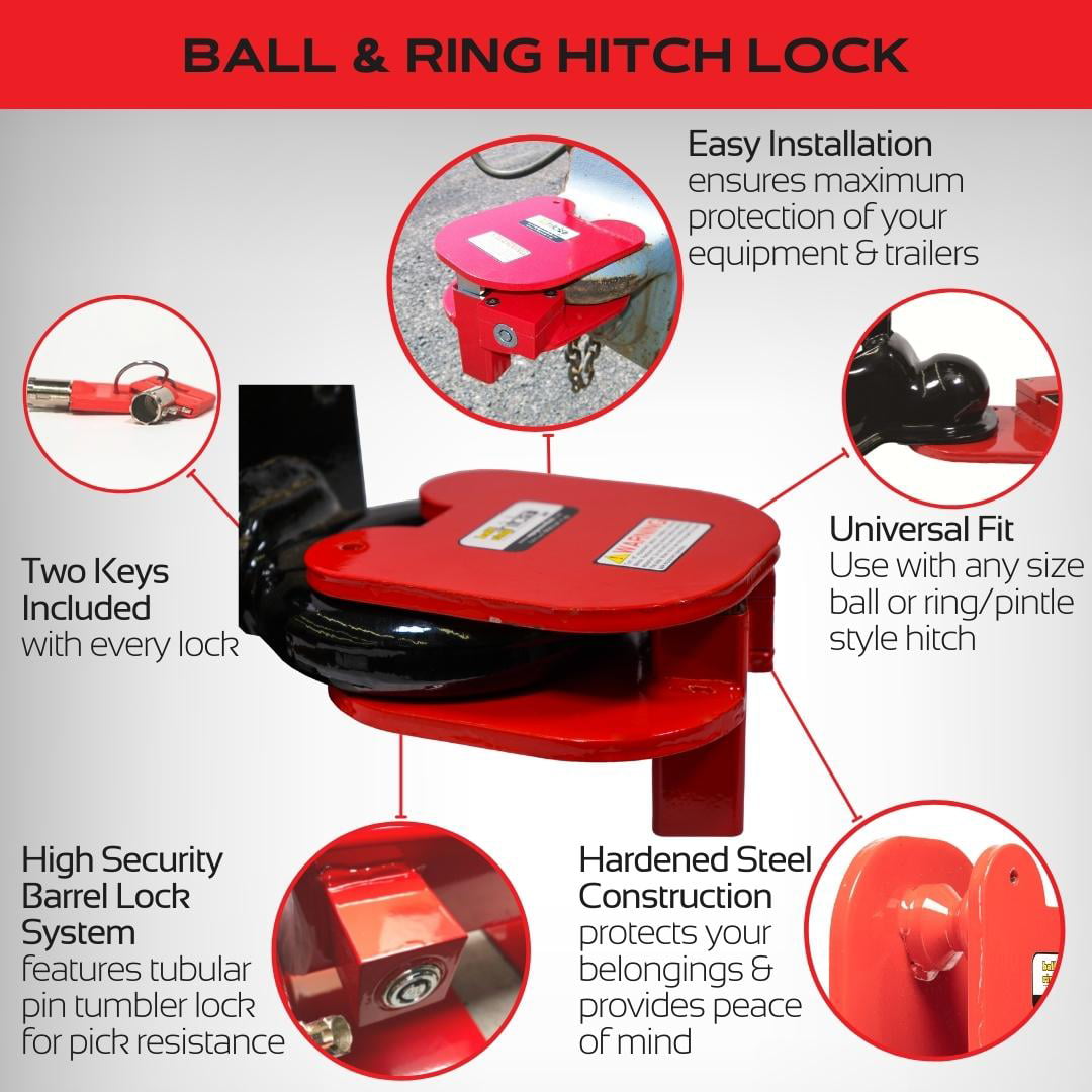 Classic Equipment Lock Co.:  Ball and Ring Hitch Lock-Keyed: Universal Trailer Hitch Lock