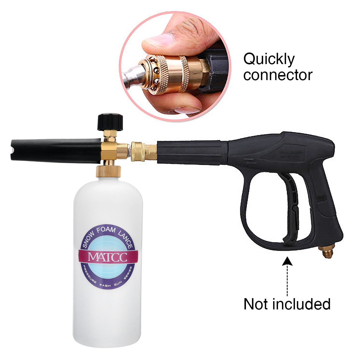 Classic MATCC Adjustable Car Foam Cannon I, Snow Foam Lance Fit 1/4" Quick Connector Wash Gun for Pressure Washer Jet Car Cleaning (0.26gal)