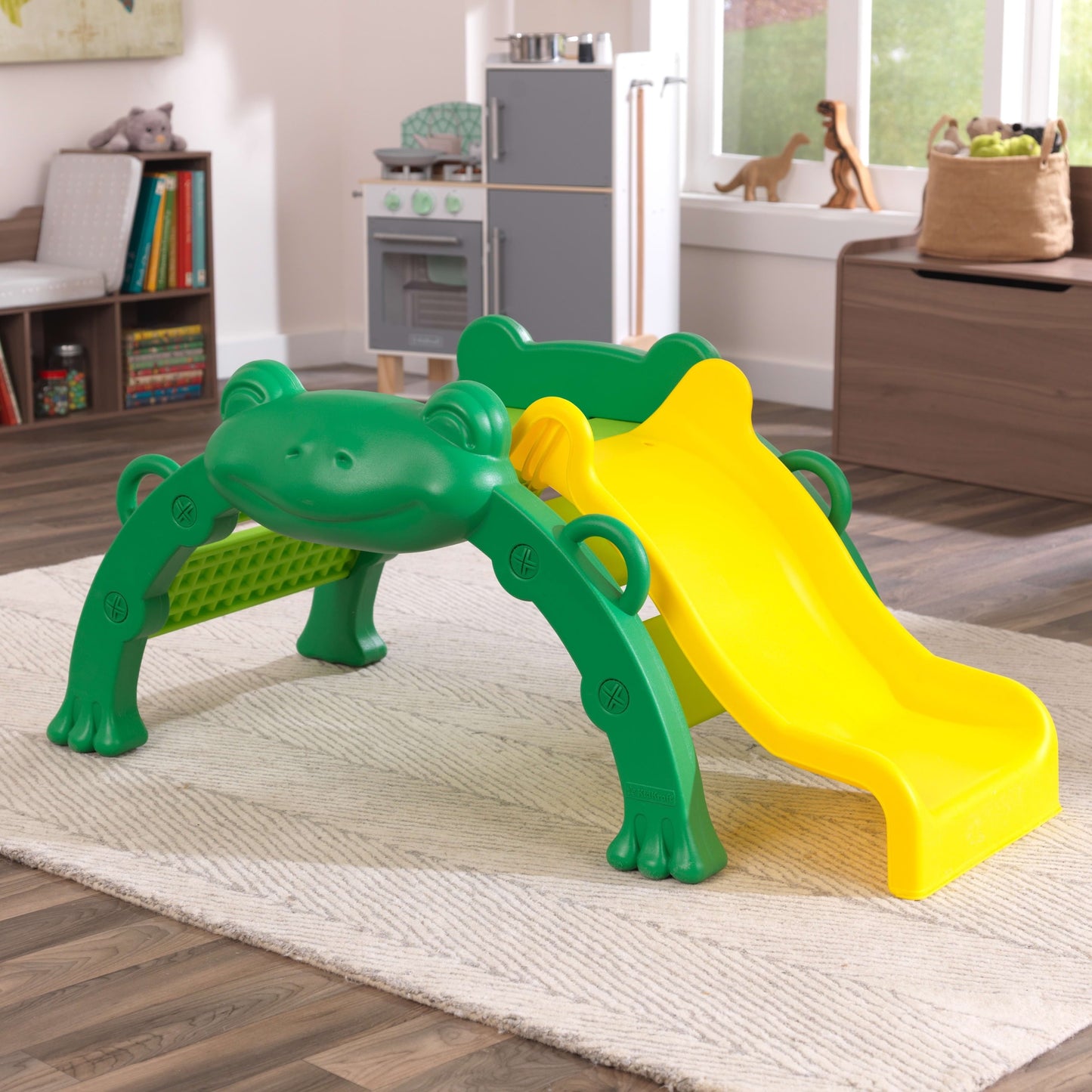 Versatile KidKraft Hop and Slide Frog Toddler Climber for Indoor/Outdoor, Green, For Ages 1.5-3 Years