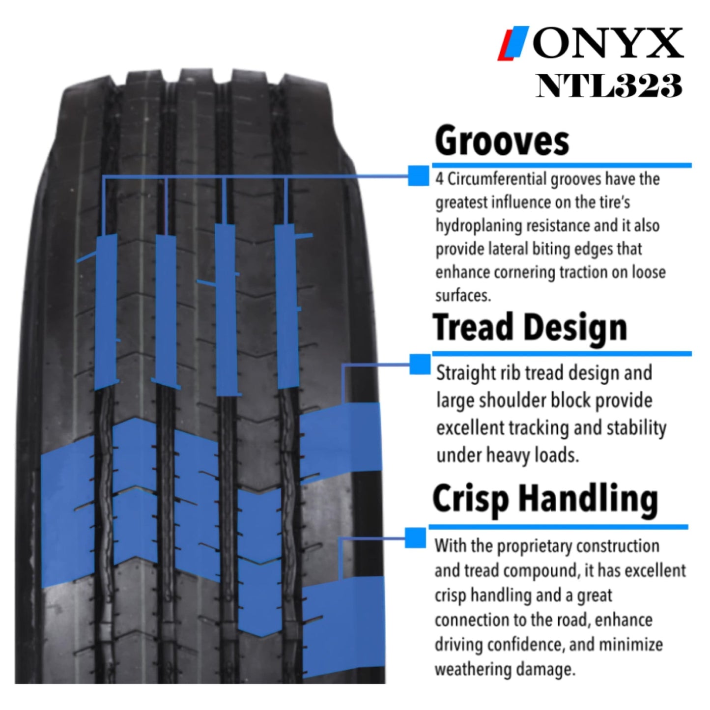 Versatile Onyx NTL323 ST235/80R16 14 Load Range G Radial Trailer Tire - 235/80/16 (Tire Only)