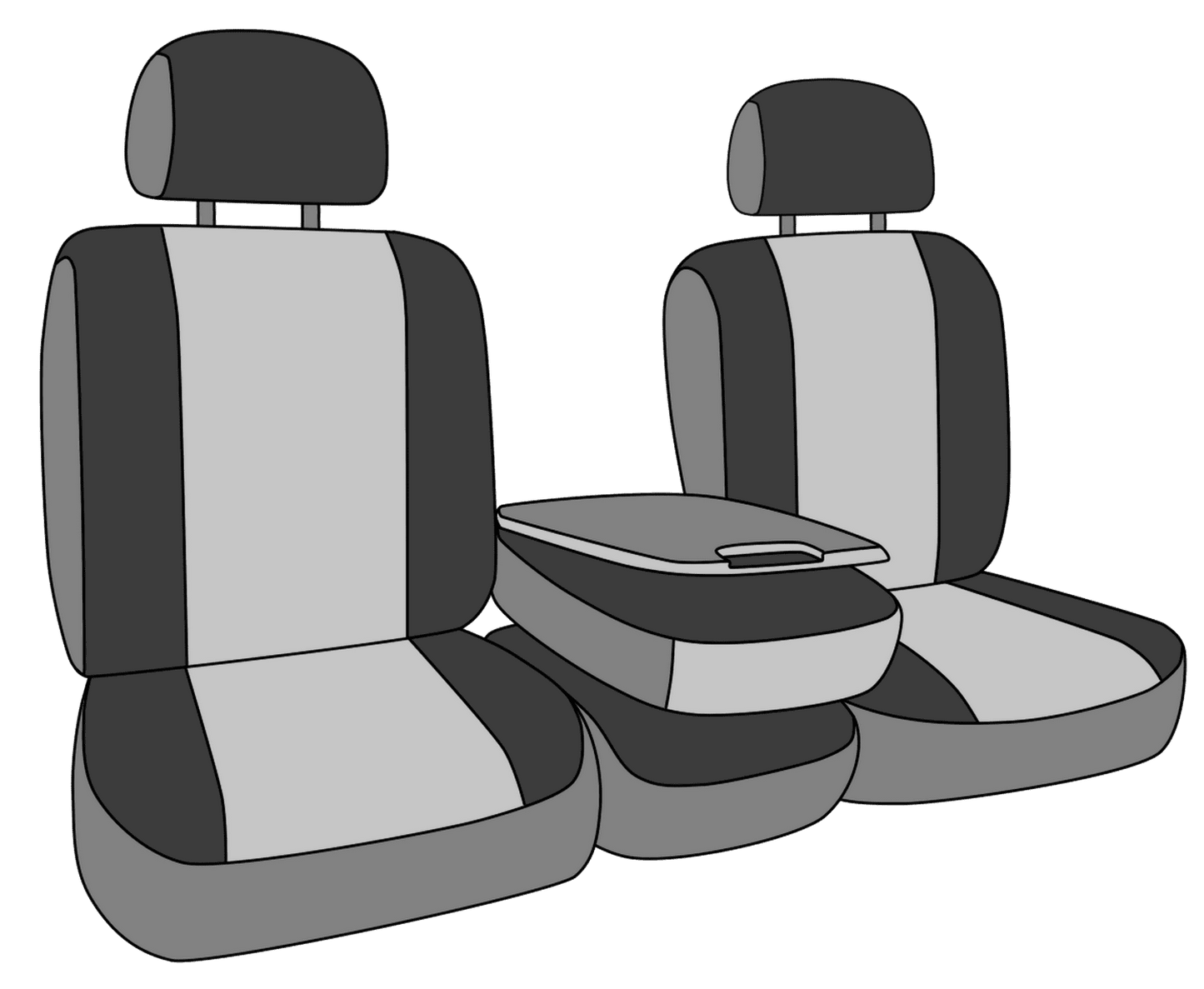 Classic CalTrend Front 40/20/40 Split Bench Camo Seat Covers for 2019-2023 Chevy/GMC Silverado|Sierra 1500-3500 - CV614-97KU Urban Insert and Trim