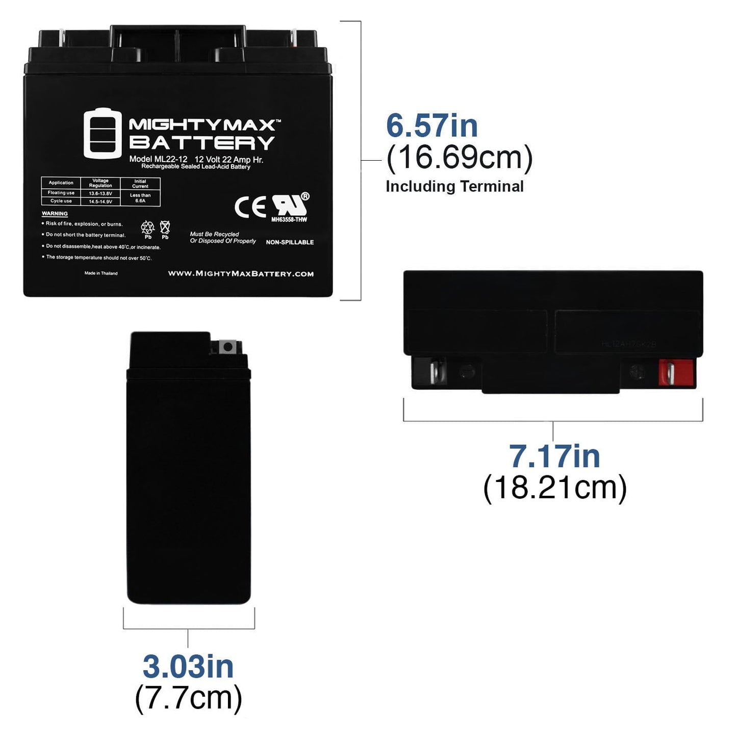 Versatile ML22-12 - 12V 22AH BMW R1100R R1100S R850R 51913 Battery