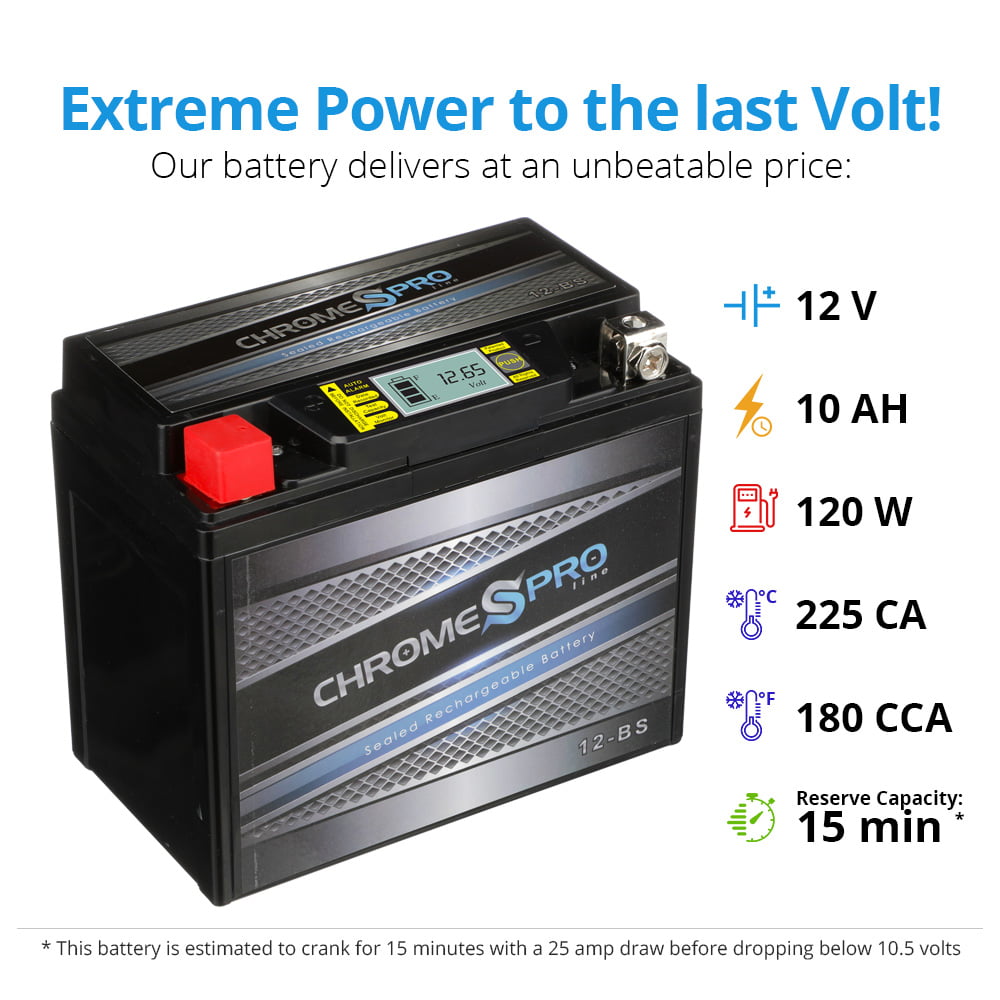 Versatile Chrome Pro Battery Ytx12-Bs Igel Power Sports Battery Replaces 12-Bs Etx12 Gtx12-Bs Cytx12-Bs Ctx12-Bs