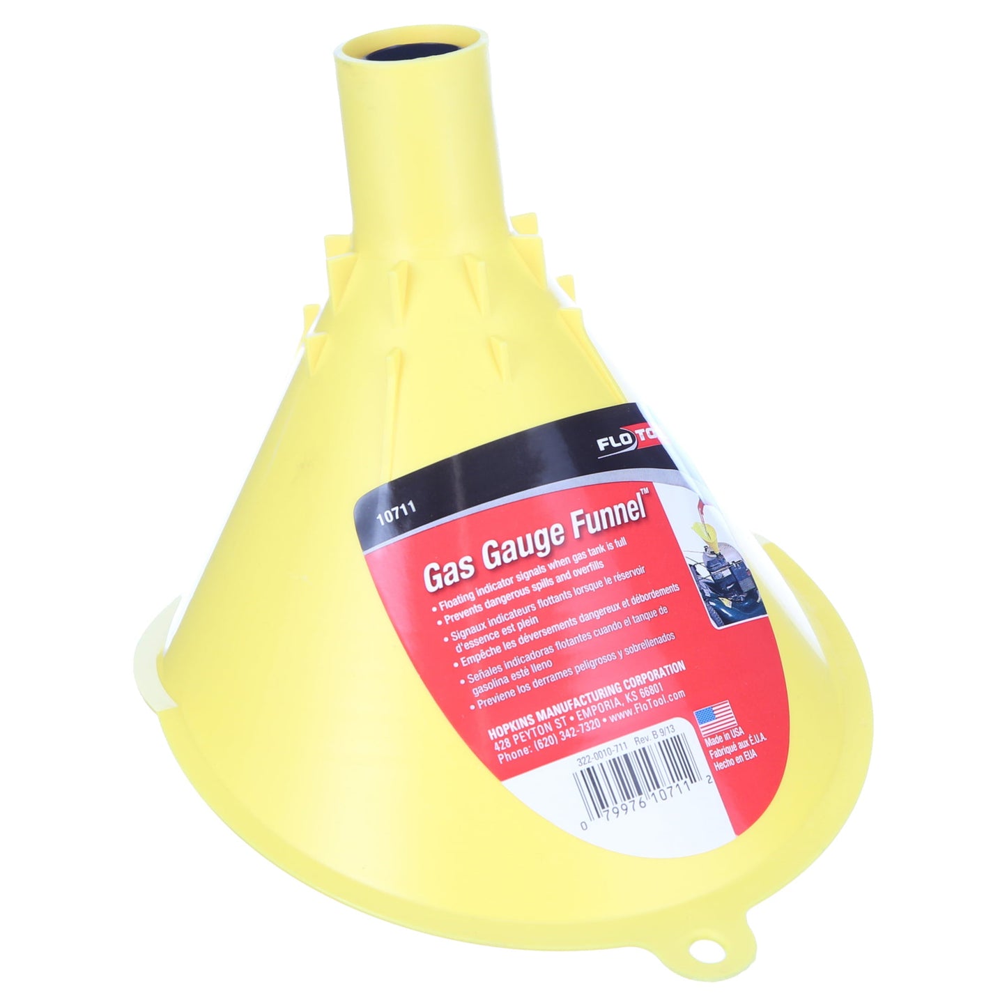 Classic Hopkins FloTool Gas Gauge Task Specific Plastic Funnel Yellow, 10711PDQ3