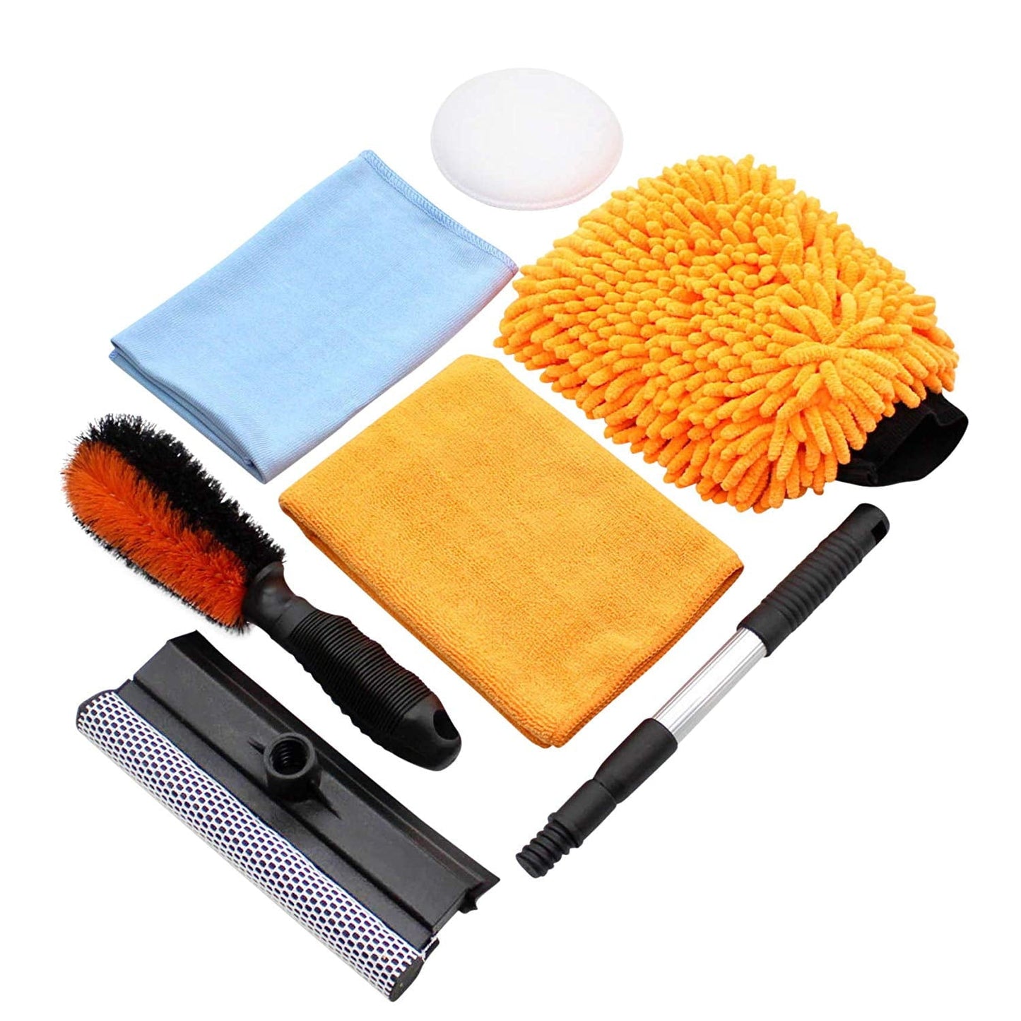 Versatile Scrubit Car Cleaning Tools Kit by Scrub it- squeegee Car Wash Brush, Wheel Brush, Microfiber Wash Mitt and Cloth - For Your Next Vehicle Wash and Wax with our 6 Pc Cleaning Accessories