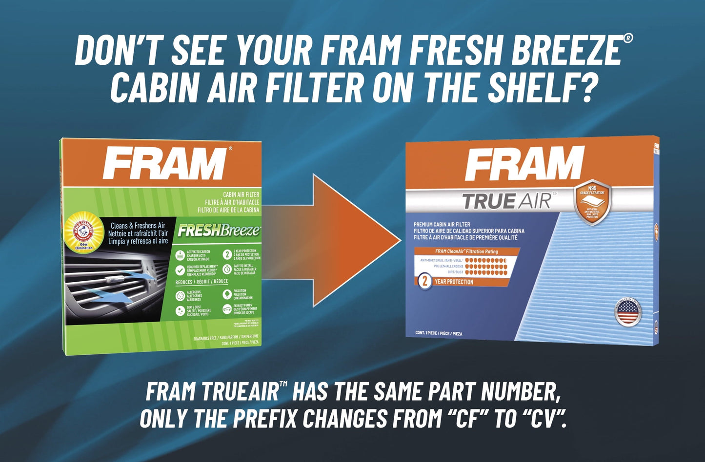 Versatile FRAM Fresh Breeze Cabin Air Filter, CF10134 Fits select: 2007-2016 HONDA CR-V, 2006-2015 HONDA CIVIC