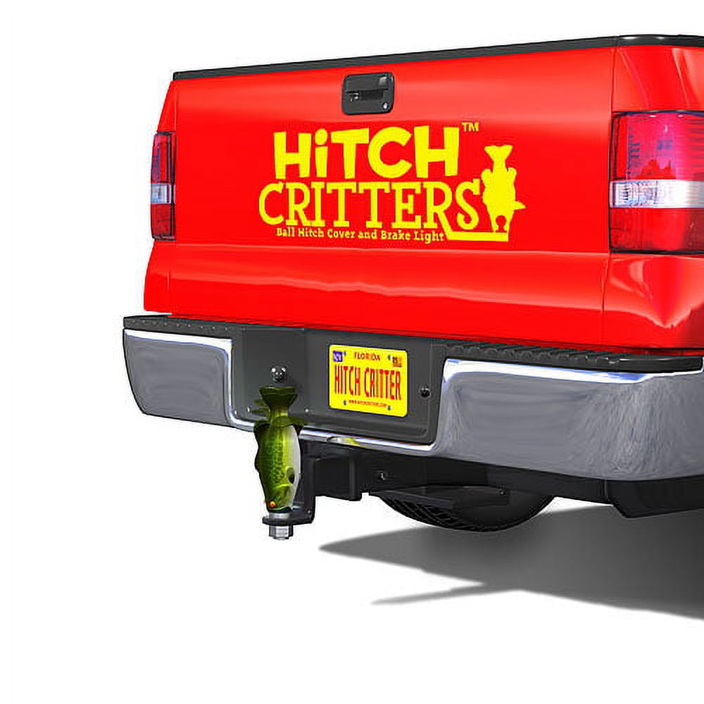 Classic Hitch Critters Animated Ball Hitch Cover and Brake Light - Flopping Bass Black