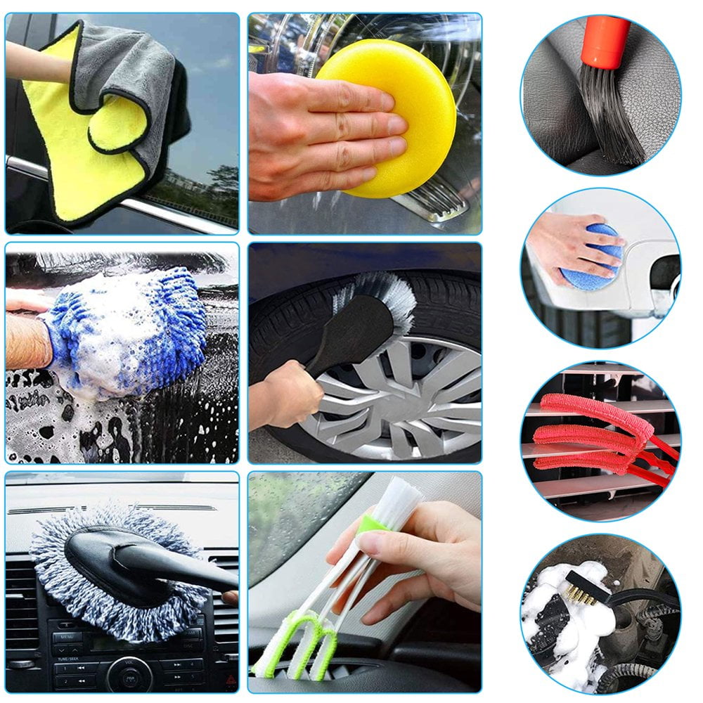 Classic Dsseng 18pcs Car Wash Cleaning Tools Kit Car Detailing Set Car Wash Kit Interior and Exterior with Car Detail Brushes  Tire Brush  Towels