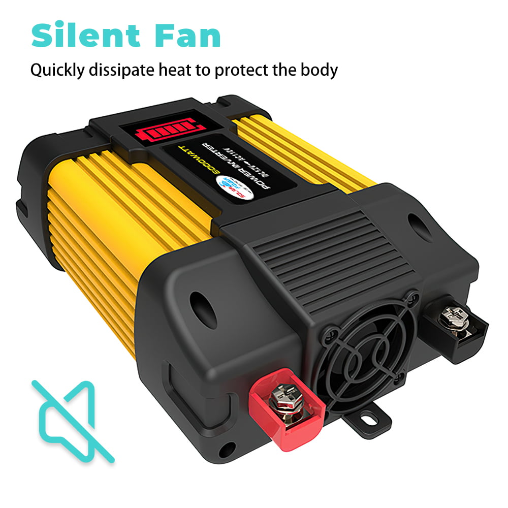 Versatile Inverter, DFITO 4000W Peak Car Power Inverter Dc 12V to 110V Ac Converter, with 1 Ac Outlet and 2 USB Car Charger, Camera/ Laptop Car Accessories, for Camping/ Road Trips/ Outdoor Work