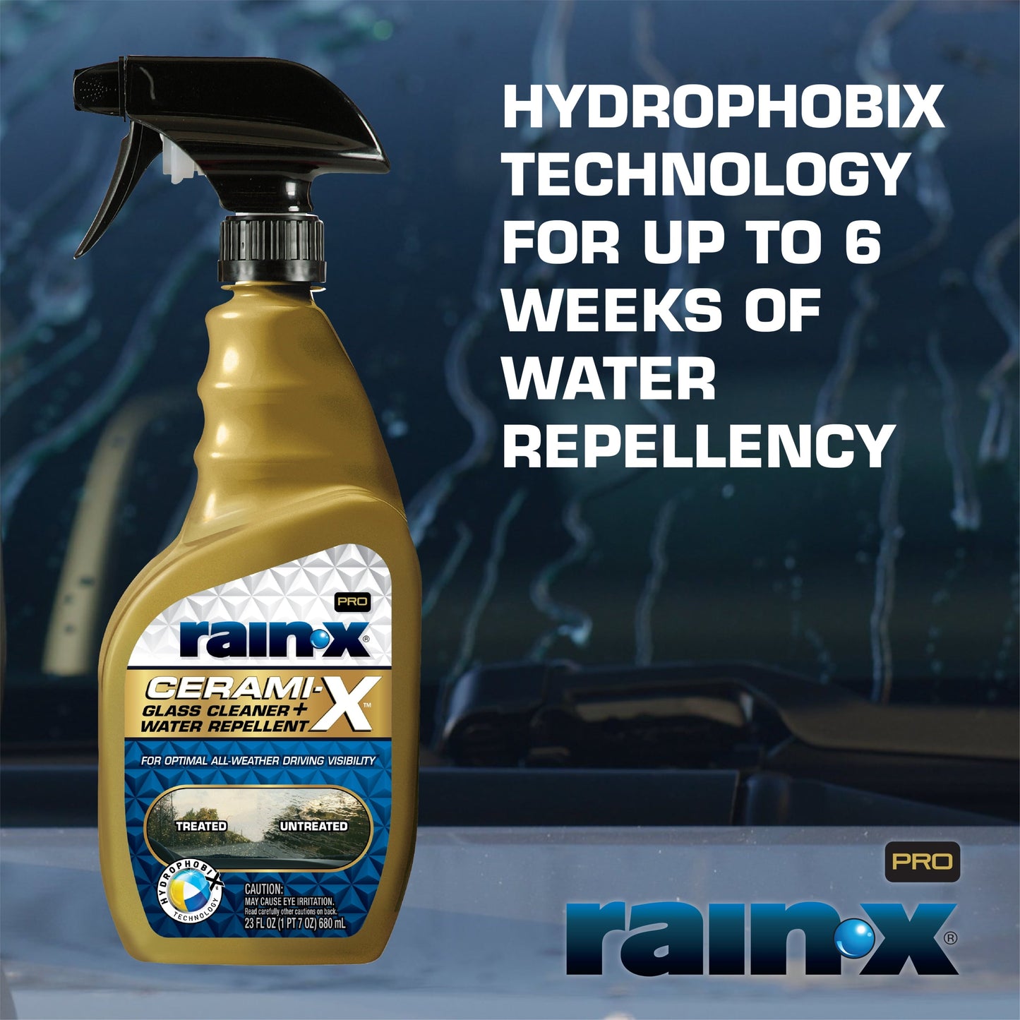 Versatile Rain-XÂ® Pro Cerami-X 2-in-1 Glass Cleaner and Water Repellent 23oz - 630177SRP