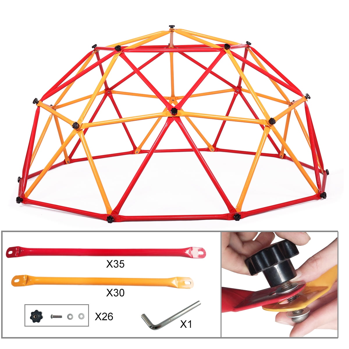 Classic TOBBI Outdoor Kid's Dome Climber 82" Climbing Dome Steel Frame Monkey Dome Climber Bars Playset Outdoor Playground Jungle Gym