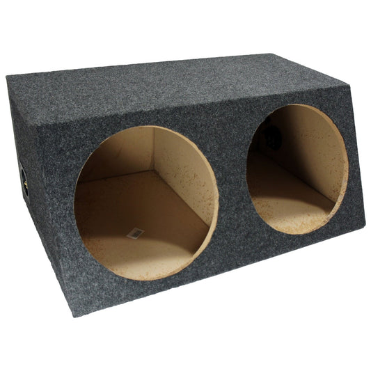 Versatile Car Audio Dual 12" Sealed Subwoofer Slanted Hatchback Angled Sub Box Enclosure