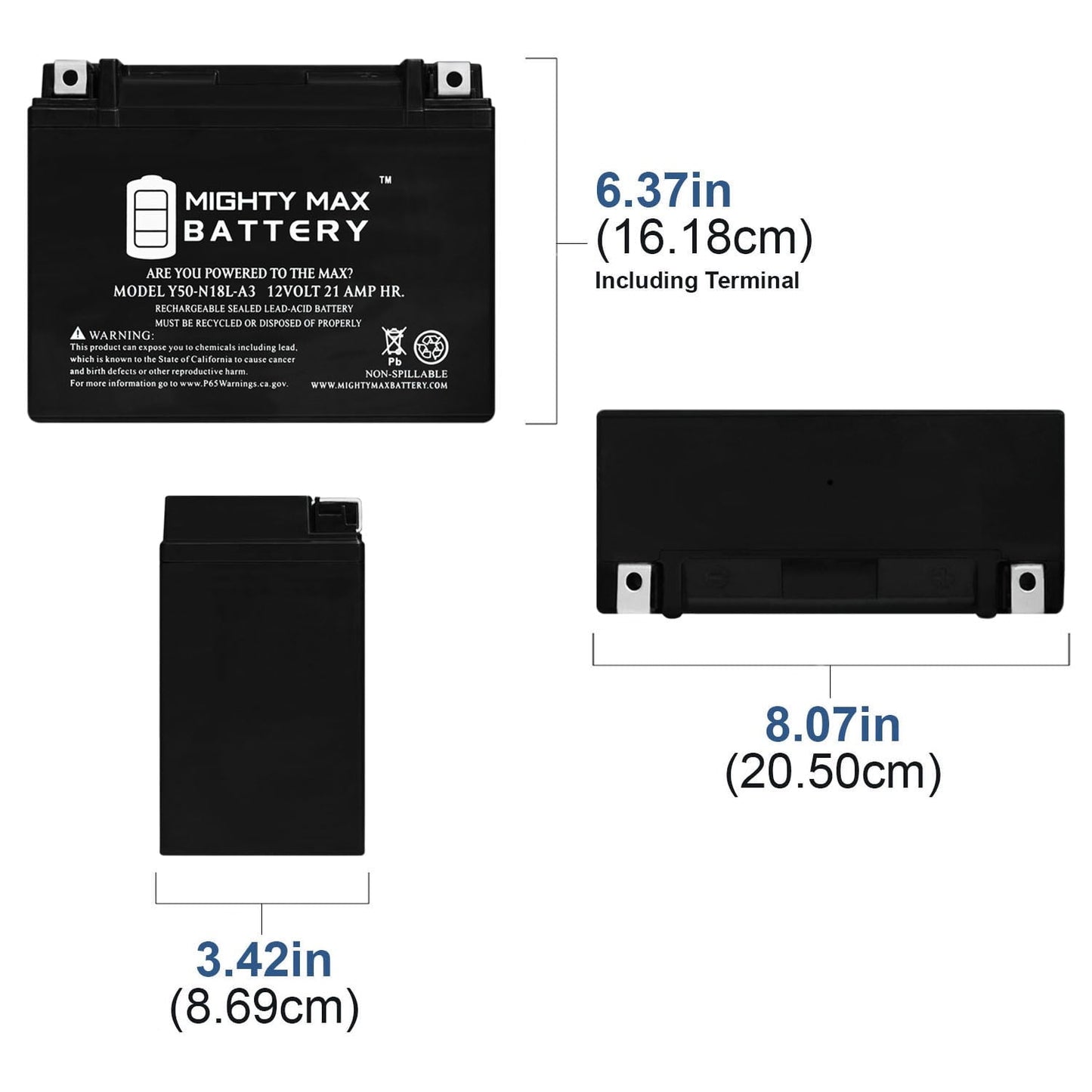 Versatile Y50-N18L-A3 Battery for Yamaha 1100cc XV1100 Virago All 1992