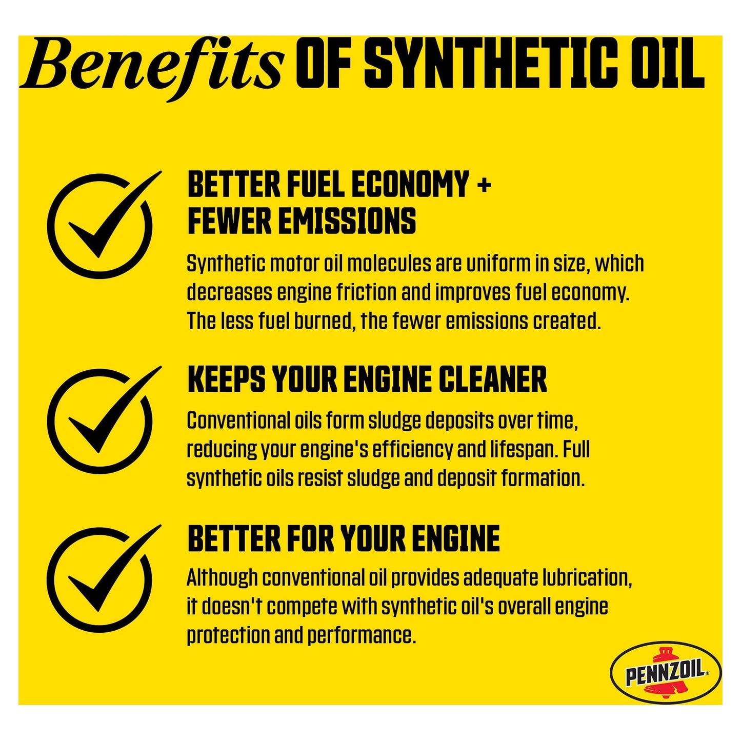 Versatile Pennzoil Full Synthetic High Mileage 5W-20 Motor Oil, 5 Quart