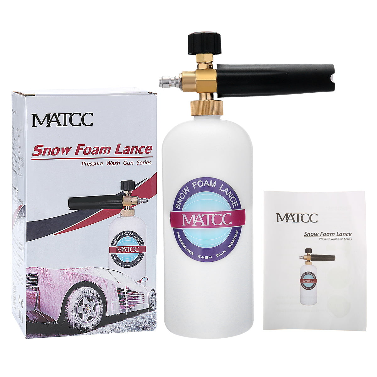 Classic MATCC Adjustable Car Foam Cannon I, Snow Foam Lance Fit 1/4" Quick Connector Wash Gun for Pressure Washer Jet Car Cleaning (0.26gal)