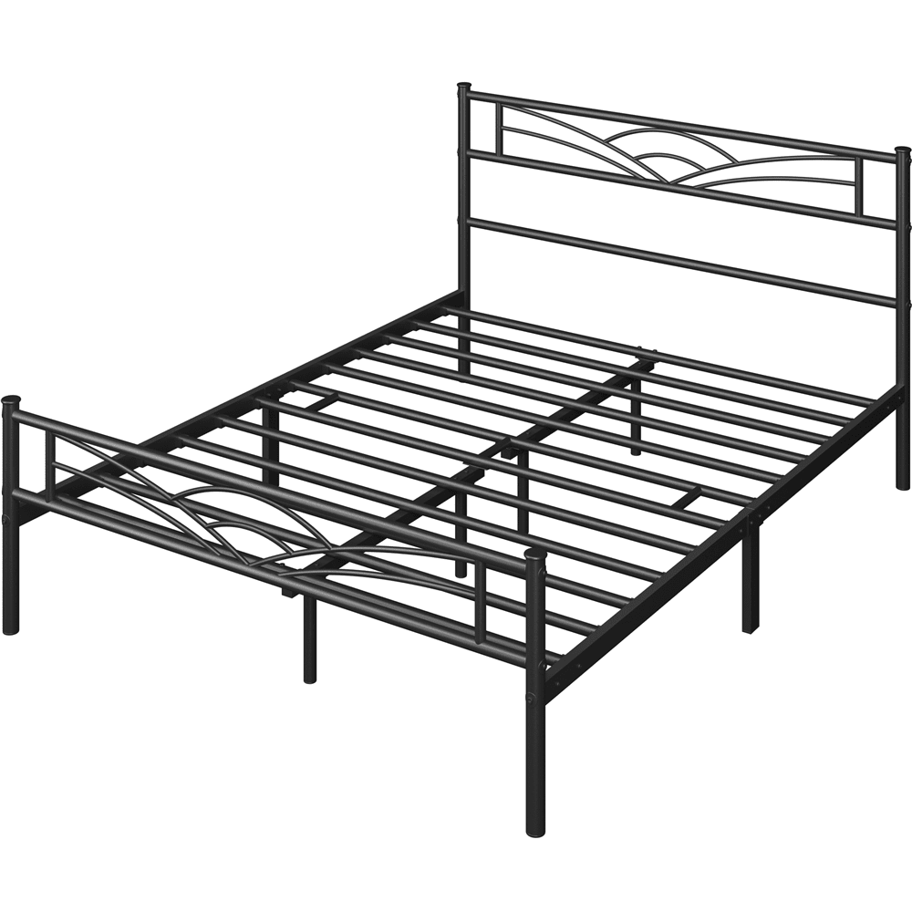 Versatile Easyfashion Skylar Cloud-Inspired Design Metal Bed, Queen, Black