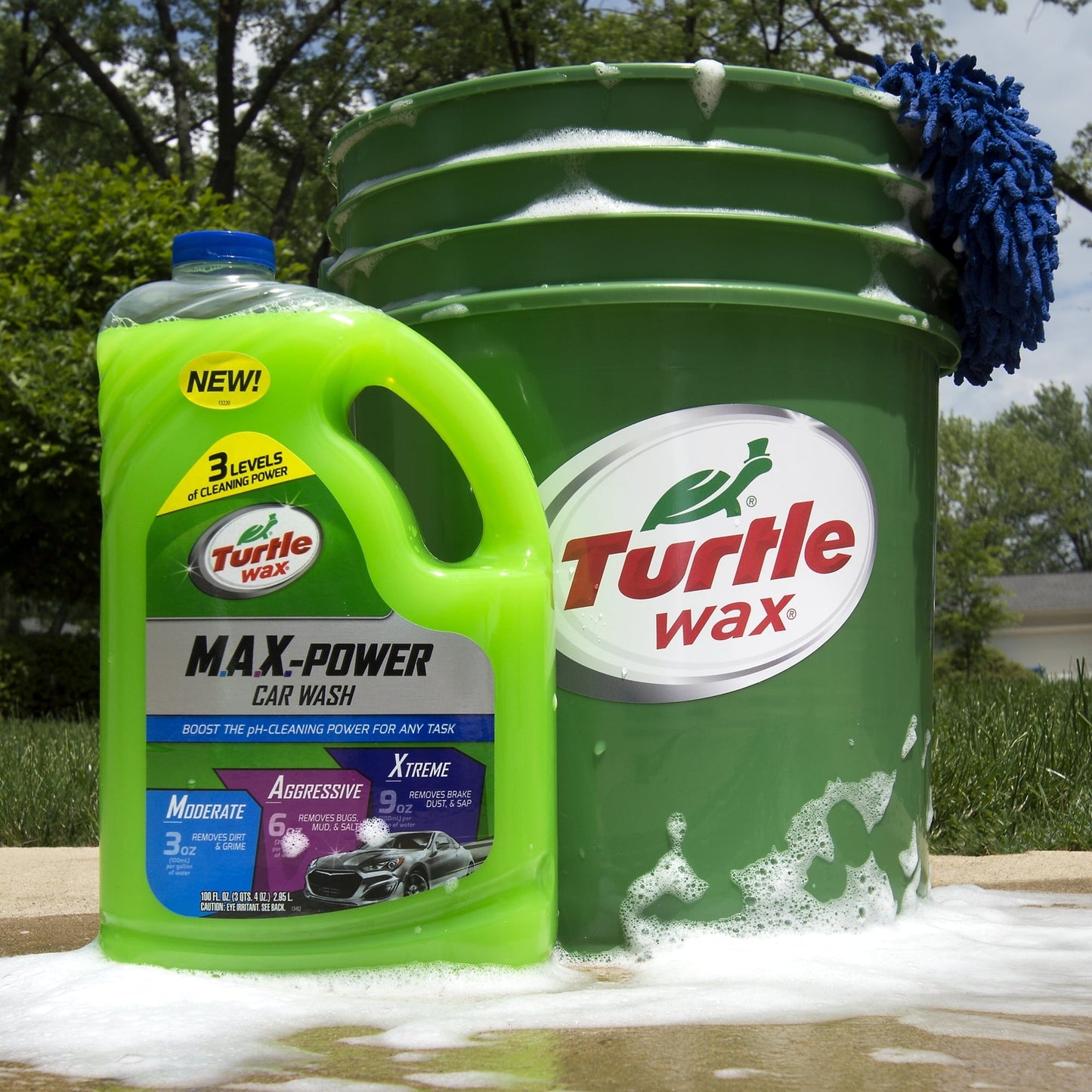 Versatile Turtle Wax 50597 Max-Power 3 Levels of Cleaning Car Wash, 100 oz