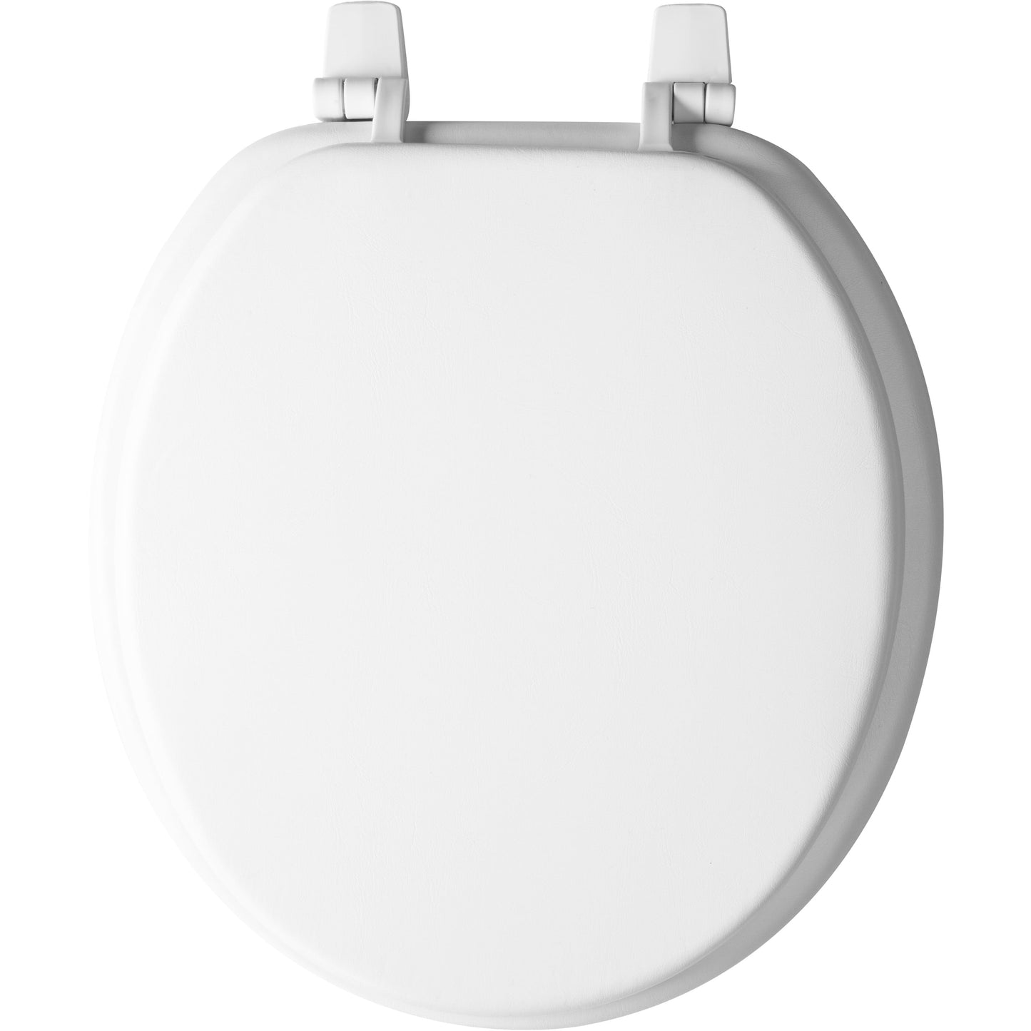 Classic Mayfair Round Soft Toilet Seat in White with Solid Plastic Core with Top-Tite Hinge