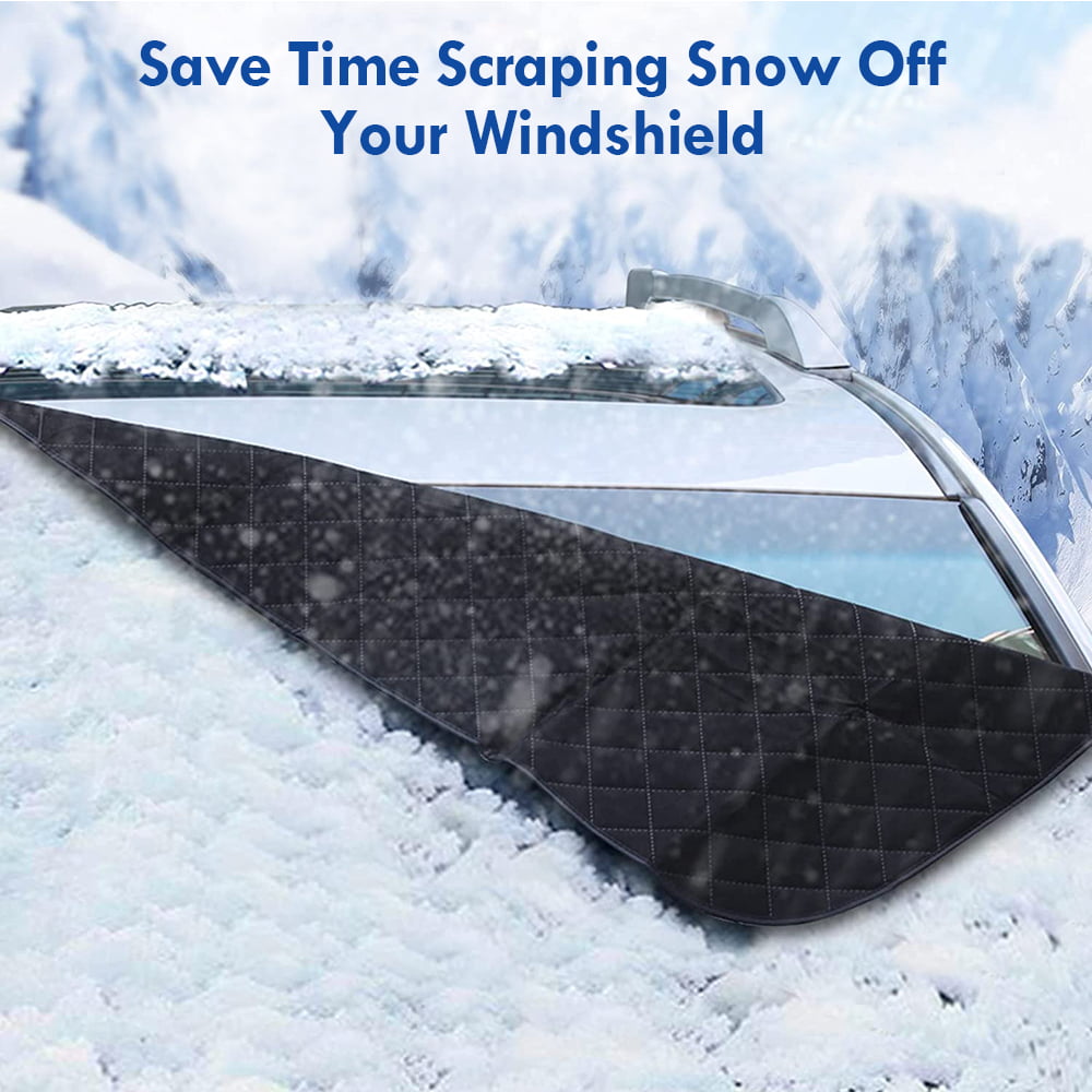 Classic IC ICLOVER Magnetic Car Windshield Snow Cover Thicken Sun Shade Frost Guard Winter Windshield Snow Ice Cover Car Windshield Protector for Car Trucks Vans and SUVs Stop Scraping Cute