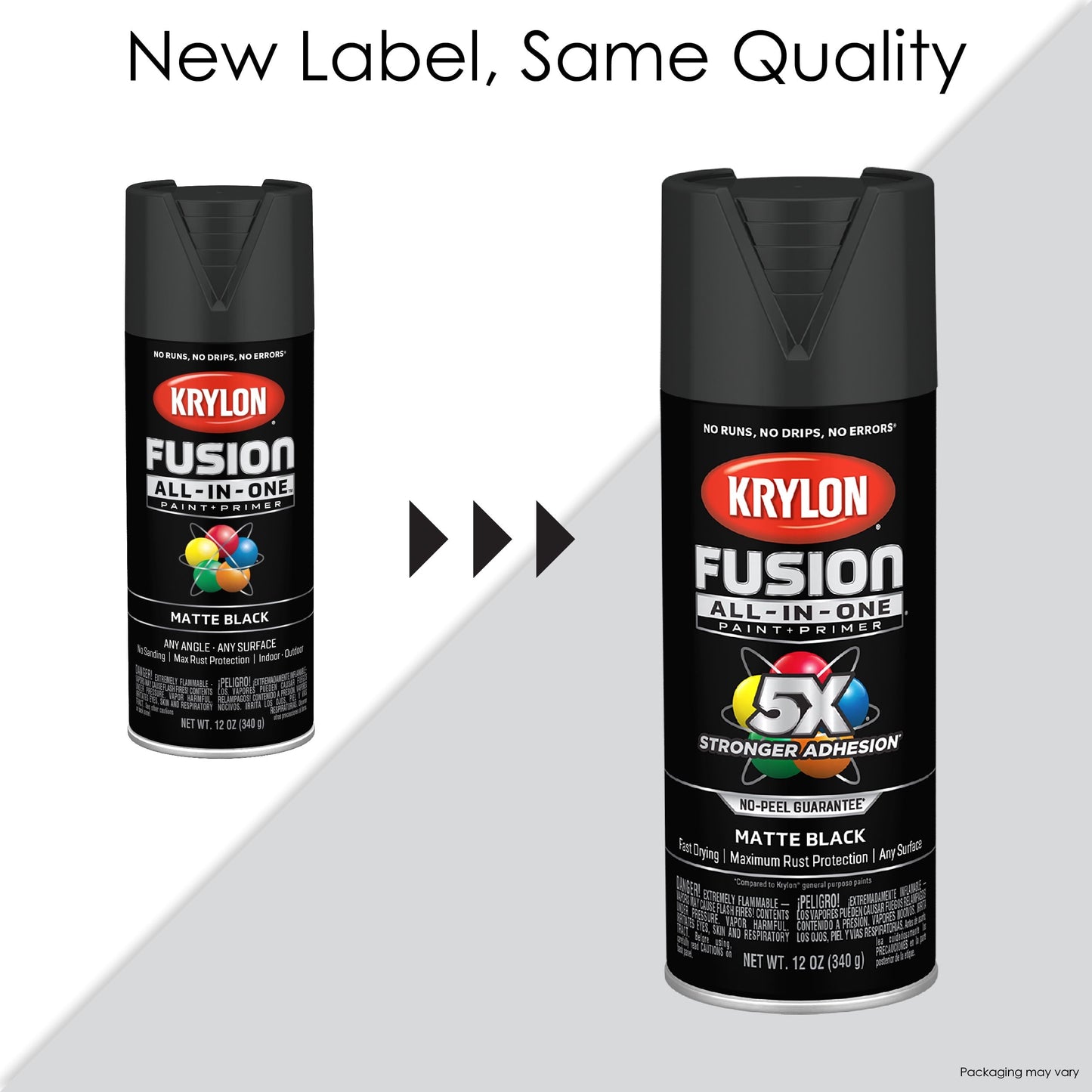 Classic Krylon K02754007 Krylon Fusion All-In-One Black Matte 12 oz Spray Paint, Multi-Surface, (1 Piece, 1 Pack)