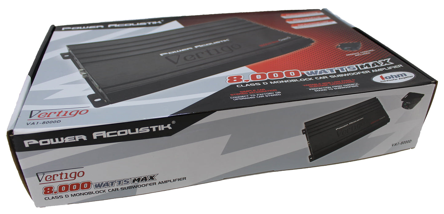 Classic Power Acoustik VA1-8000D Vertigo 8000 Watt Car Audio Monoblock Amplifier