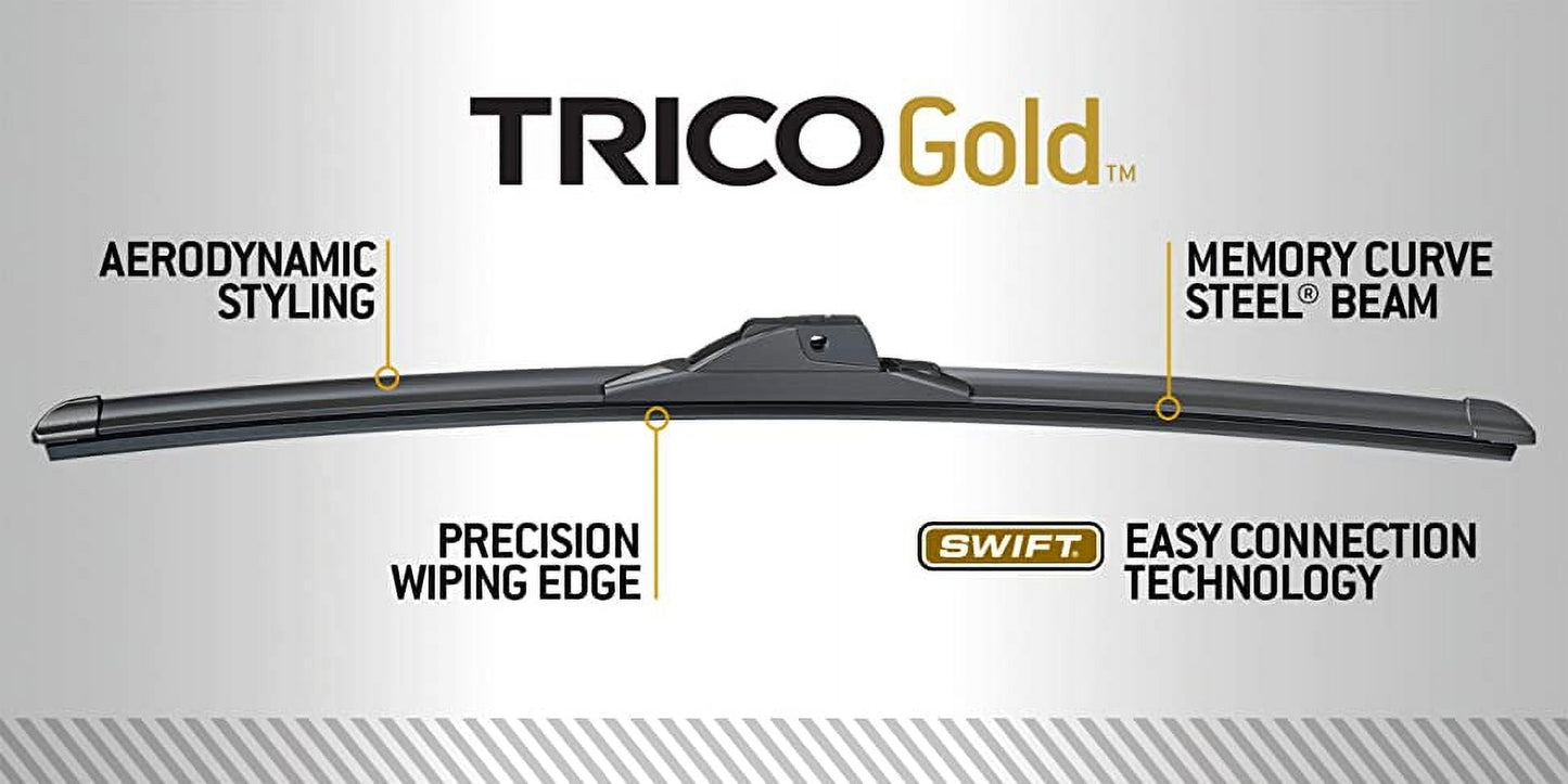 Versatile TRICO Gold 2 Pack All Weather Automotive Replacement Wiper Blades 18 and 18 Inch (18-1818)