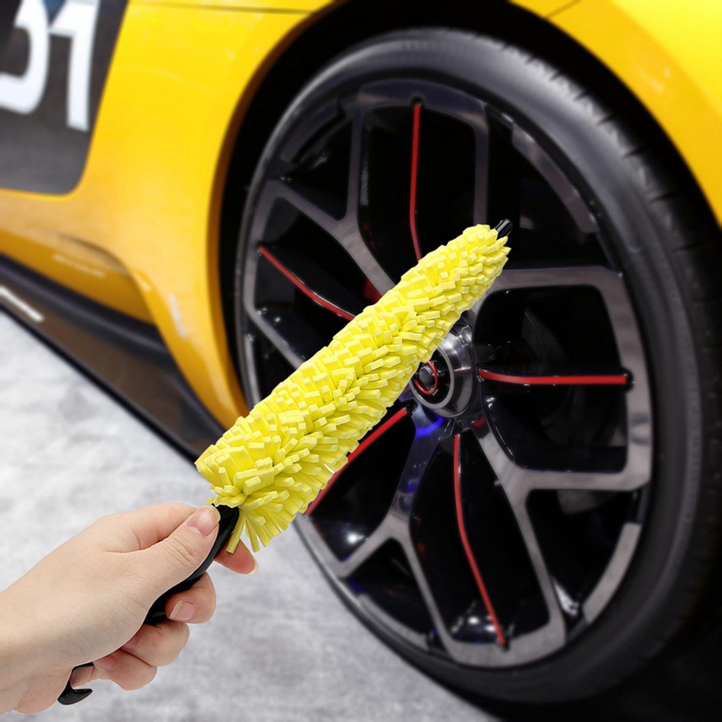 Versatile Car Wheel Tire Rim Brush, Rim Scrubber Supplies Cleaner Car Wash Equipment Cleaning Tools Duster Car Accessories for SUV Car Motorcycle