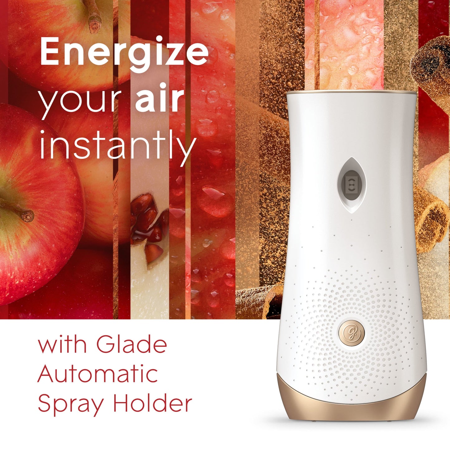 Versatile Glade Automatic Spray Refill 2 CT, Apple Cinnamon, 12.4 OZ. Total, Air Freshener