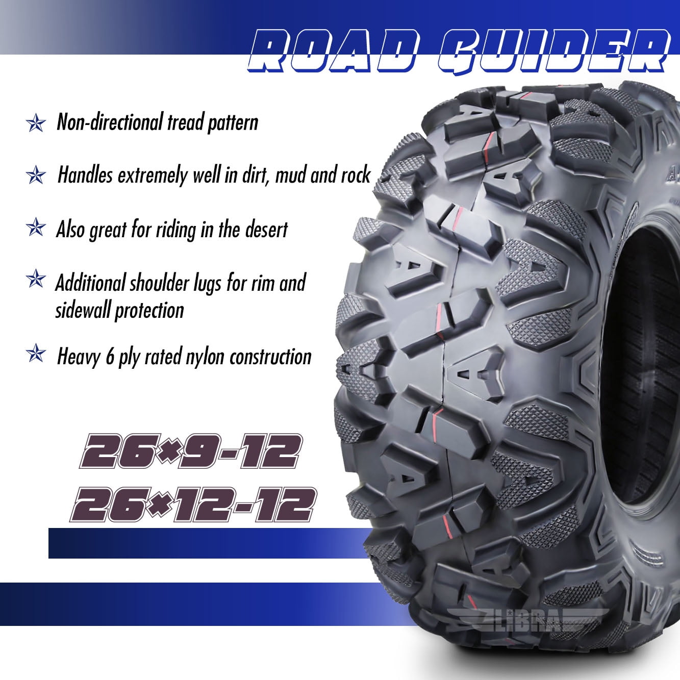 Classic Set 4 ATV UTV Mud Tires 26x9-12 26x9x12 Front & 26x12-12 26x12x12 Rear 6PR