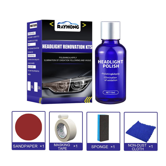 Versatile Headlight Restoration Kit, Heavy Duty DIY Headlight Repair Kit to Remove Yellow Gaze, Sand, Refine,Polish