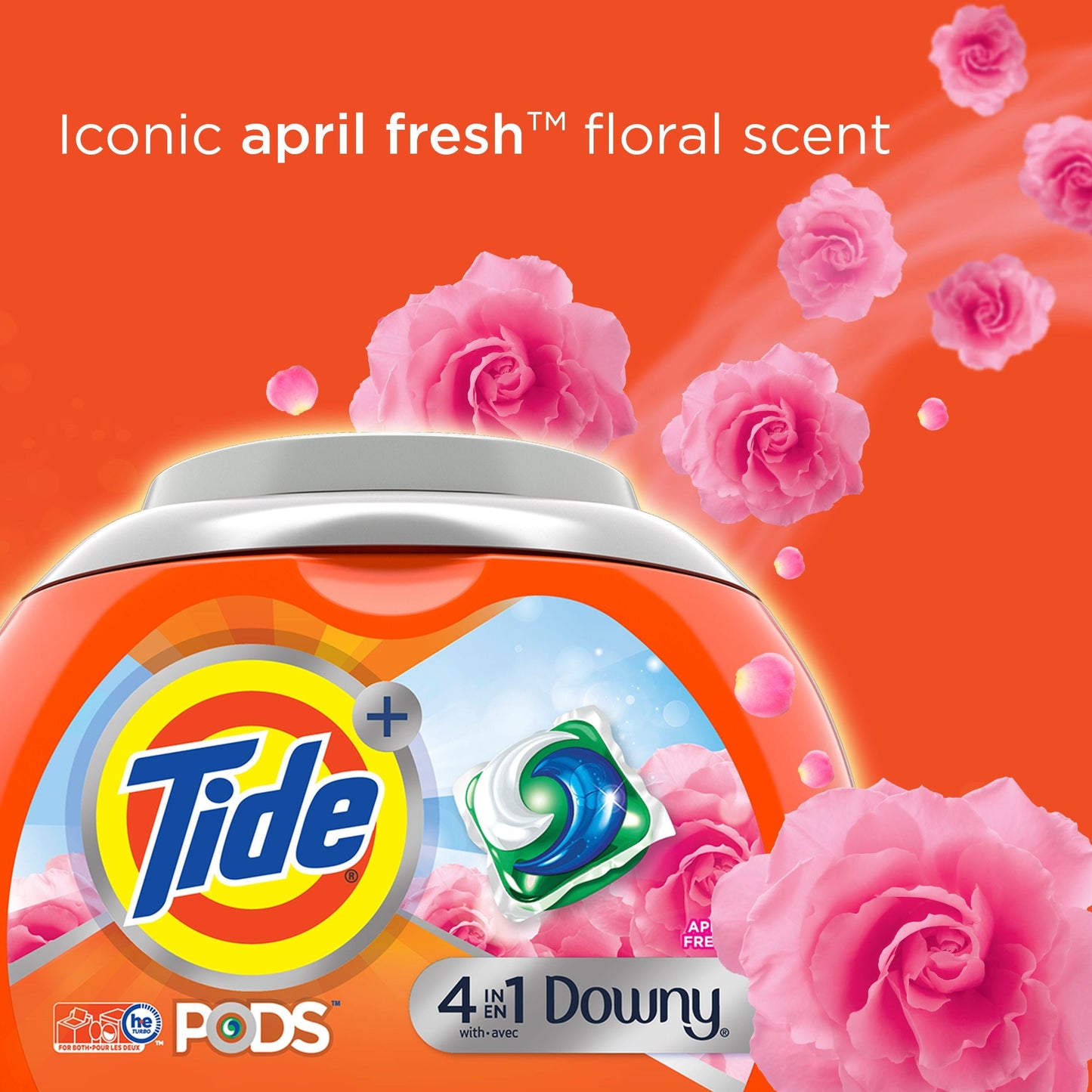 Classic Tide Pods Laundry Detergent Soap Packs with Downy, April Fresh, 32 Ct