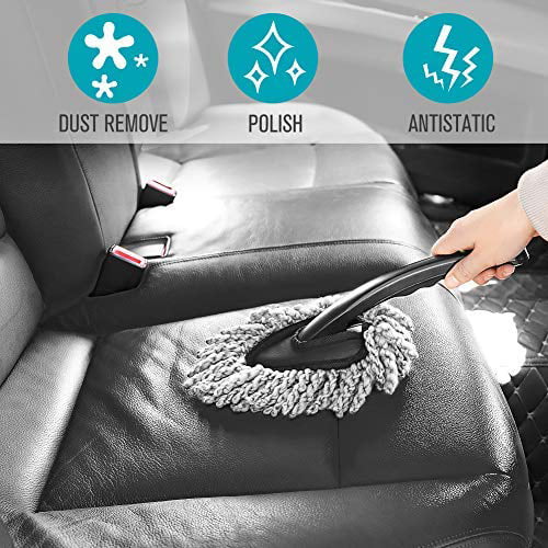 Classic Multi-Functional Microfiber Car Duster Interior & Exterior Dash Dust Cleaner, Cleaning Detail Brush Dusting Washing Tool Kit for Car Home Kitchen Computer California Cleaning Products